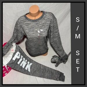 NWT VS PINK Heather Gray  Set